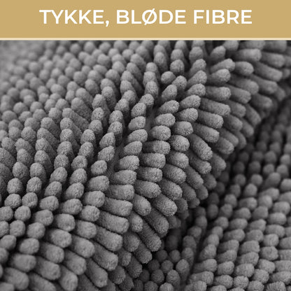 Tæt på dørmåttens tykke, bløde fibre